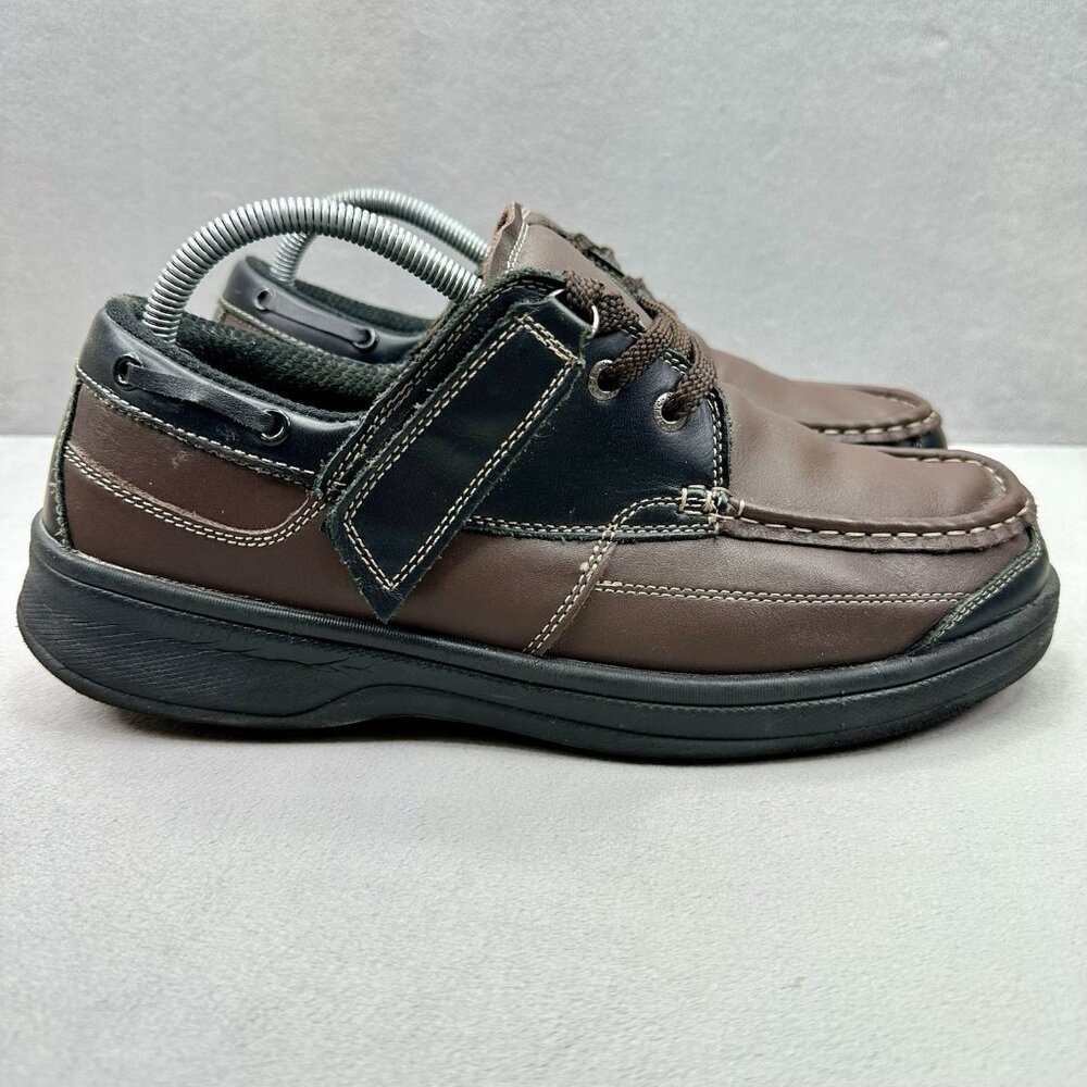 Orthofeet 422 Baton Rouge Mens Size 10 (D) Shoes Brown Black Leather Boat Loafer